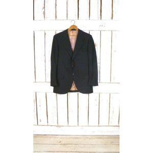 Vintage mens black slate charcoal grey wool sportcoat